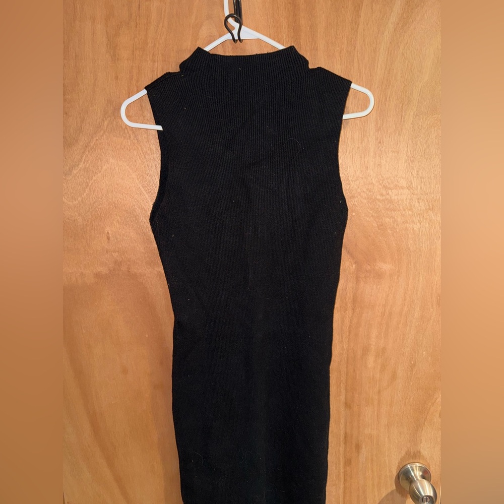 Express Black Knit Midi Bodycon Dress